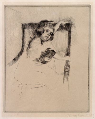 Kneeling in an Armchair by Mary Cassatt